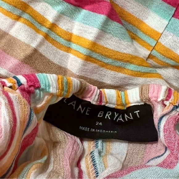 Plus Size Lane Bryant Blouse Tank Top Size 24 Striped Multicolor PTP is 29 - Picture 3 of 3